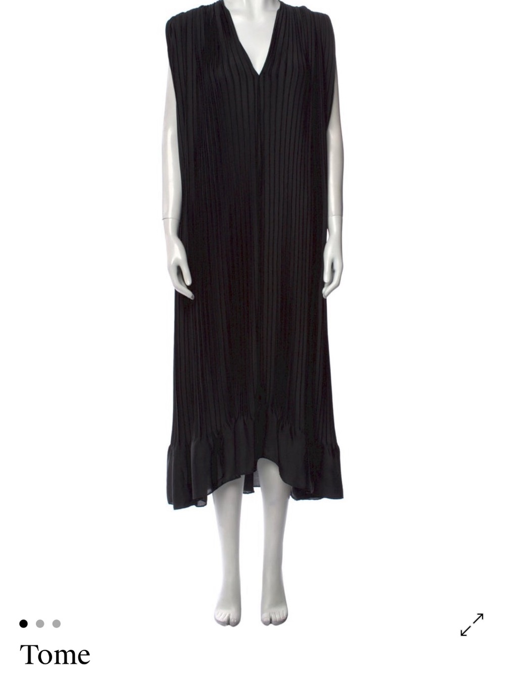 Tome black pleated maxi dress